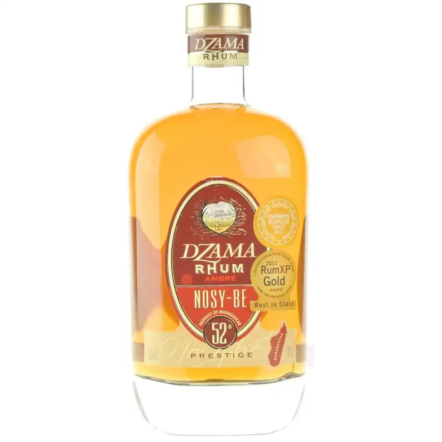 Image of the front of the bottle of the rum Vidzar Cuvée Prestige Ambré Nosy-Be