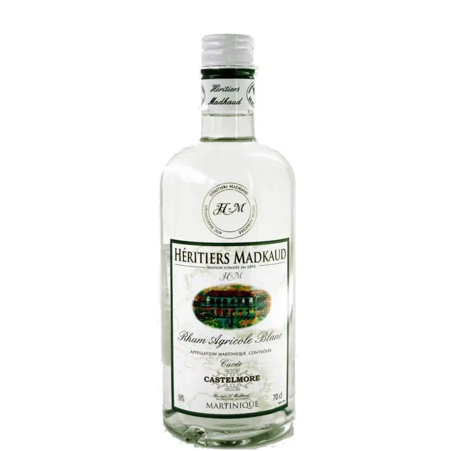 Image of the front of the bottle of the rum Blanc Cuvée Castelmore