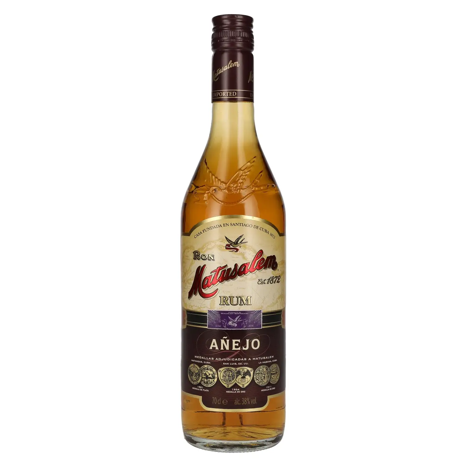 Image of the front of the bottle of the rum Extra Añejo