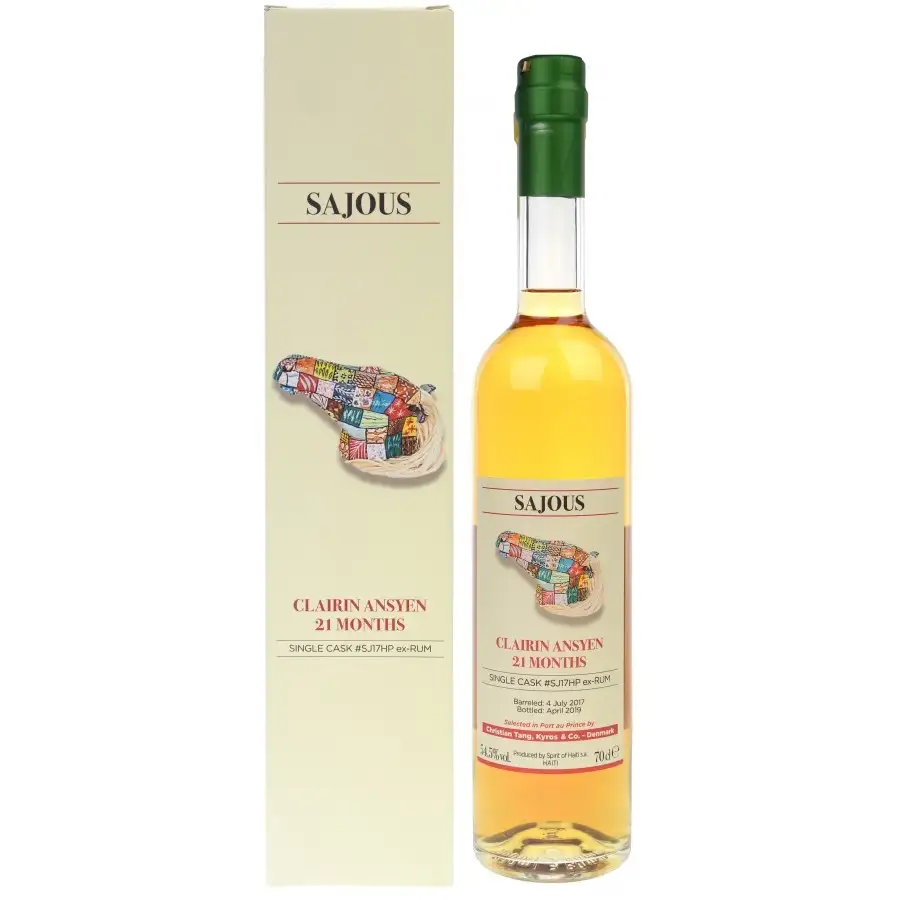 Image of the front of the bottle of the rumClairin Ansyen Sajous (Hampden Cask)