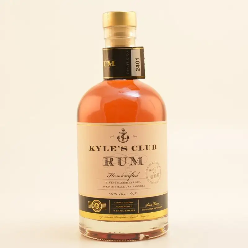 Image of the front of the bottle of the rum Kyle’s Club Rum Handcrafted