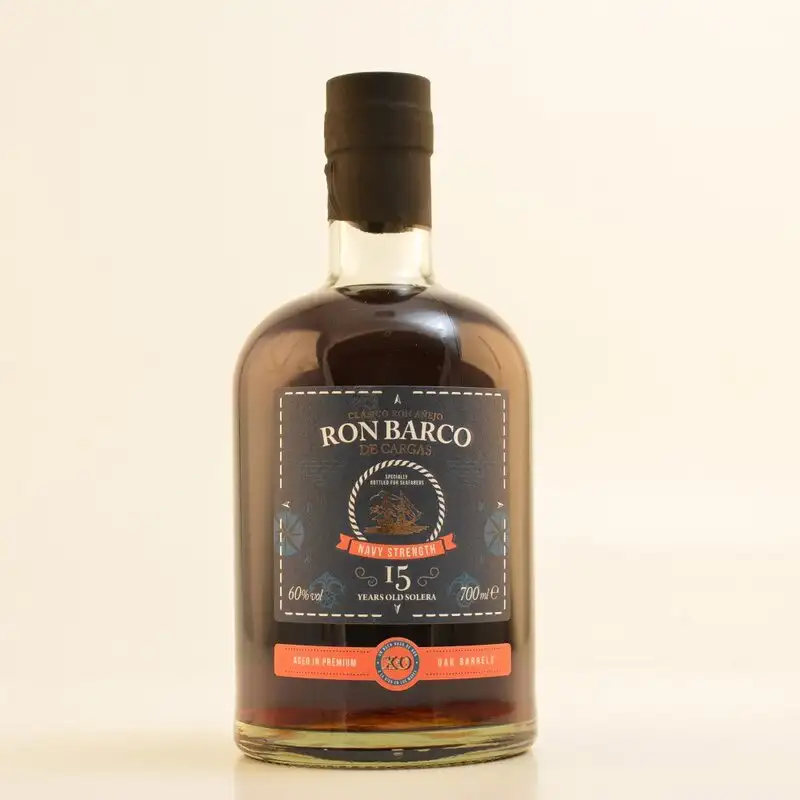 Image of the front of the bottle of the rum Ron Barco de Cargas Navy Strength