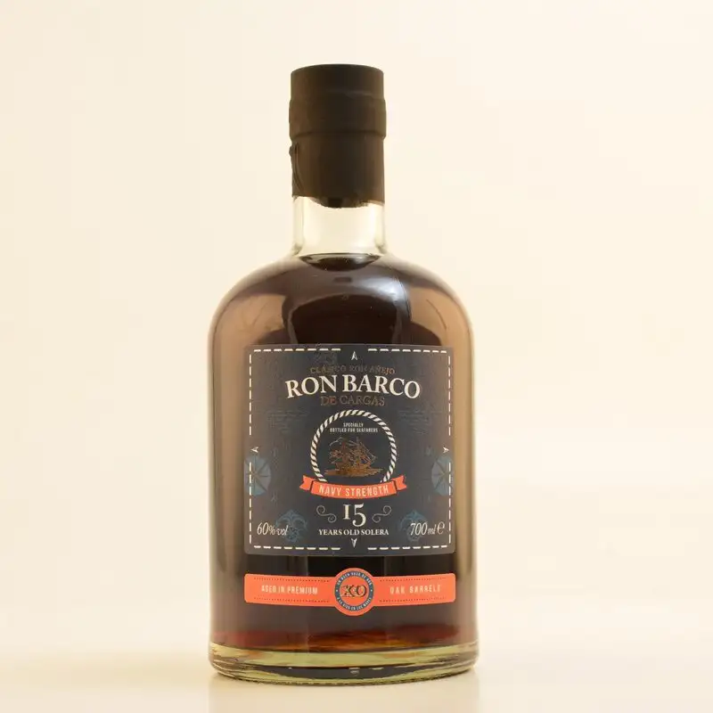 Image of the front of the bottle of the rumRon Barco de Cargas Navy Strength