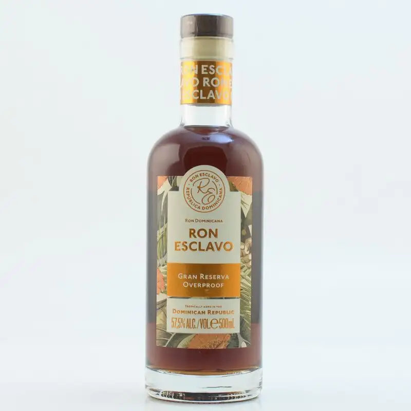 Image of the front of the bottle of the rum Ron Esclavo Gran Reserva Overproof