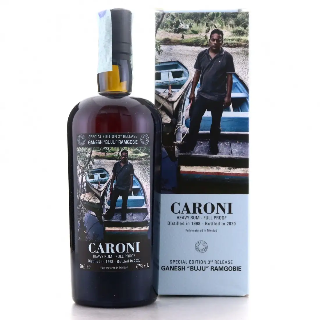 Image of the front of the bottle of the rum 3rd Employees Ganesh „Buju“ Ramgobie
