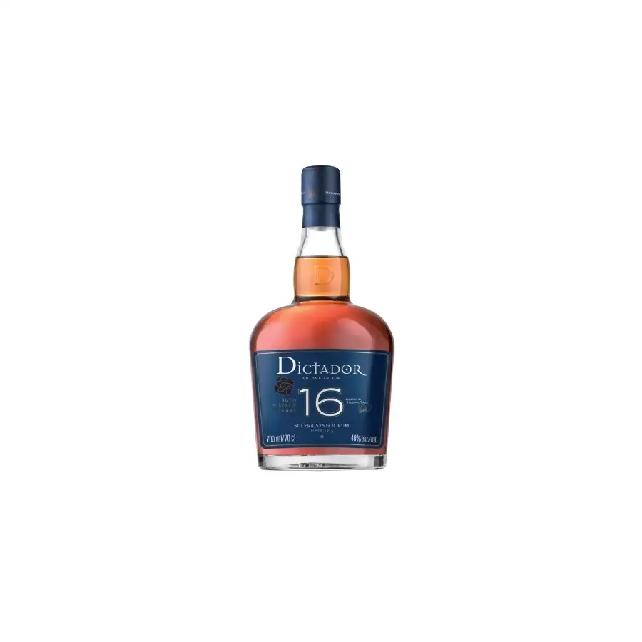 Image of the front of the bottle of the rum Dictador 16