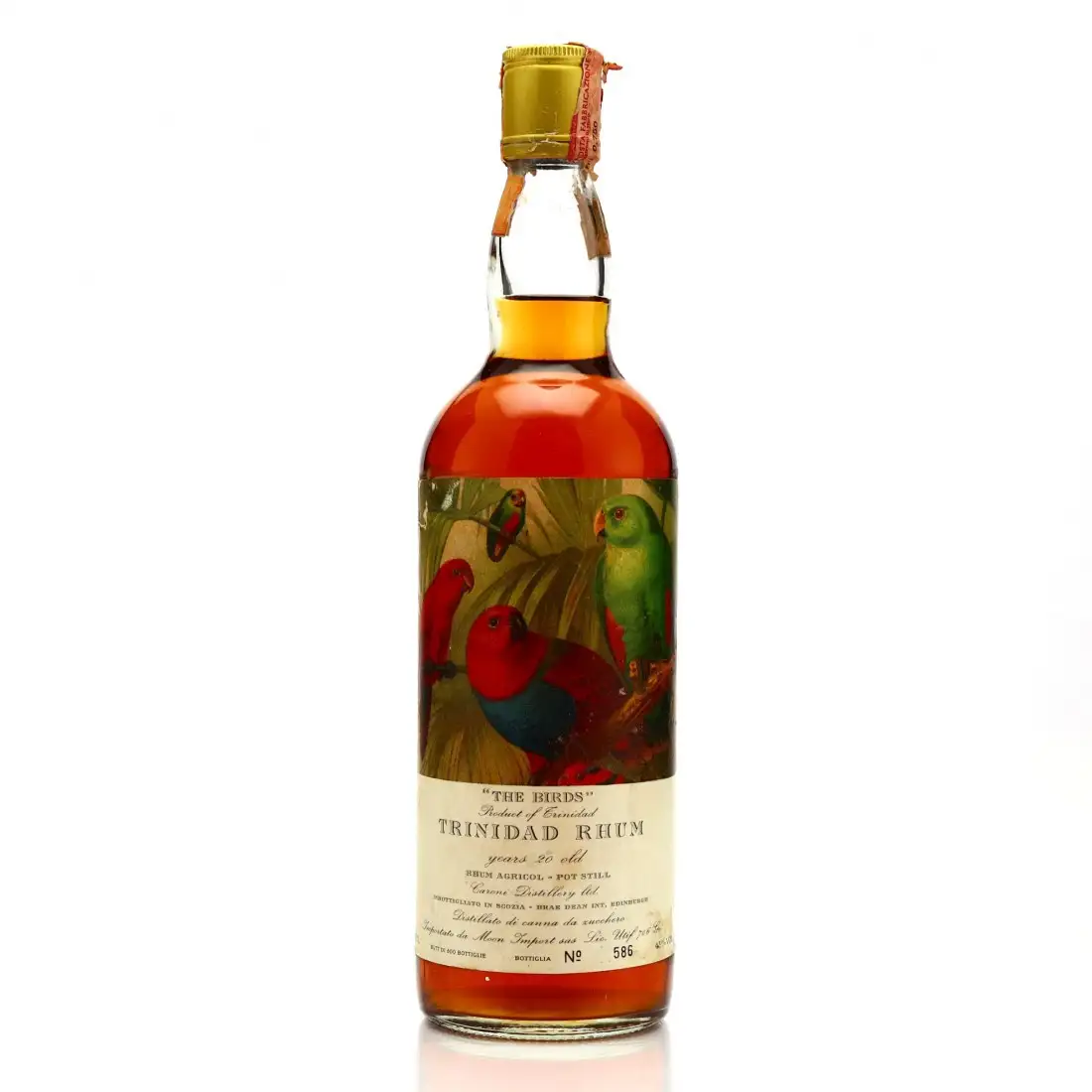 Image of the front of the bottle of the rum Trinidad Rum „The Birds“ (600 bottles)