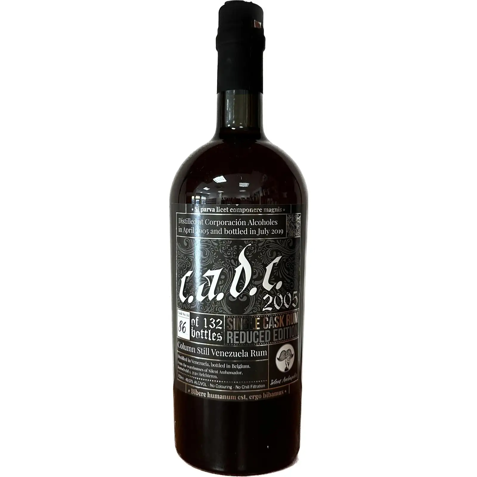 Image of the front of the bottle of the rumc.a.d.c