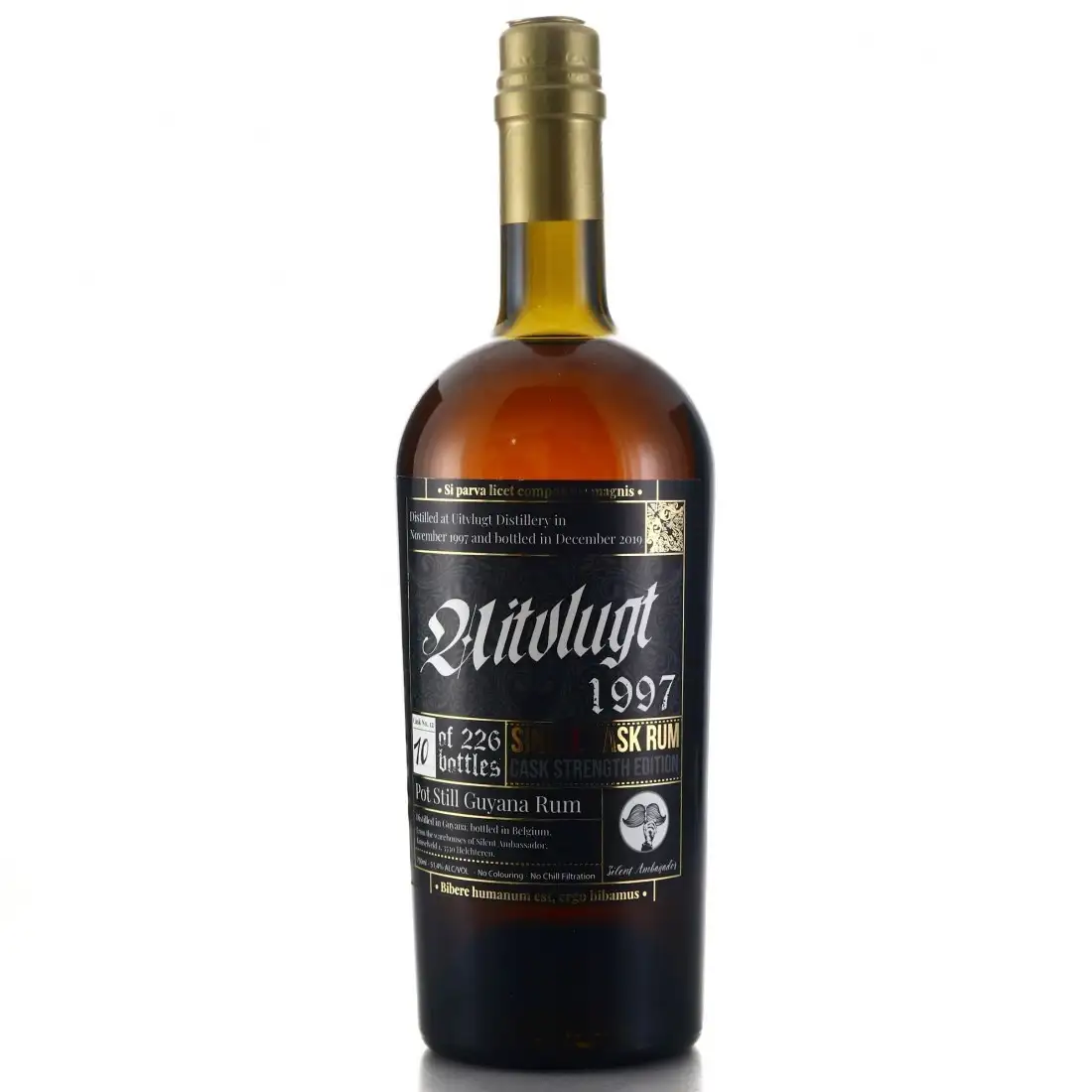 Image of the front of the bottle of the rum 1997