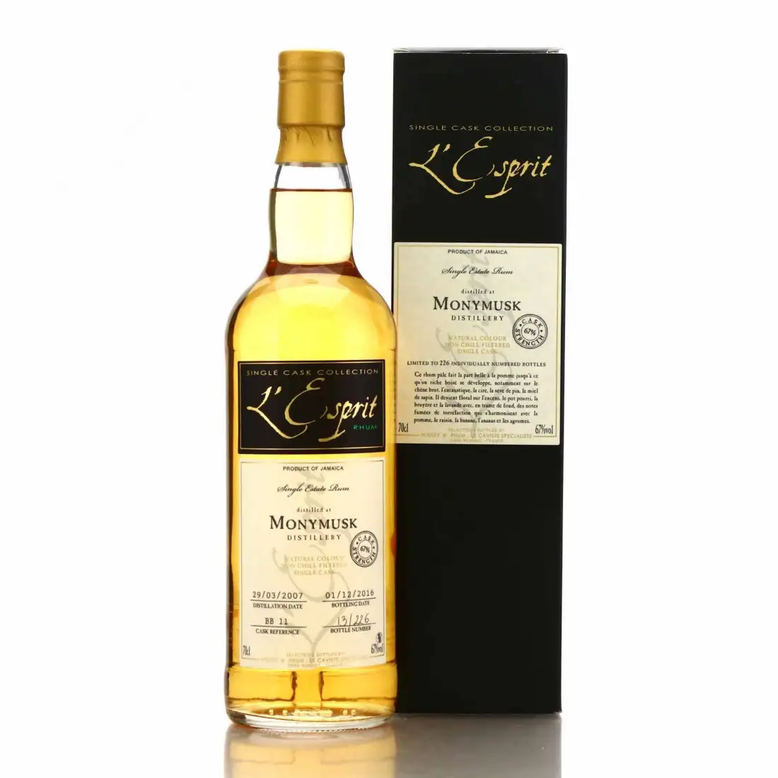 Image of the front of the bottle of the rumL‘Esprit