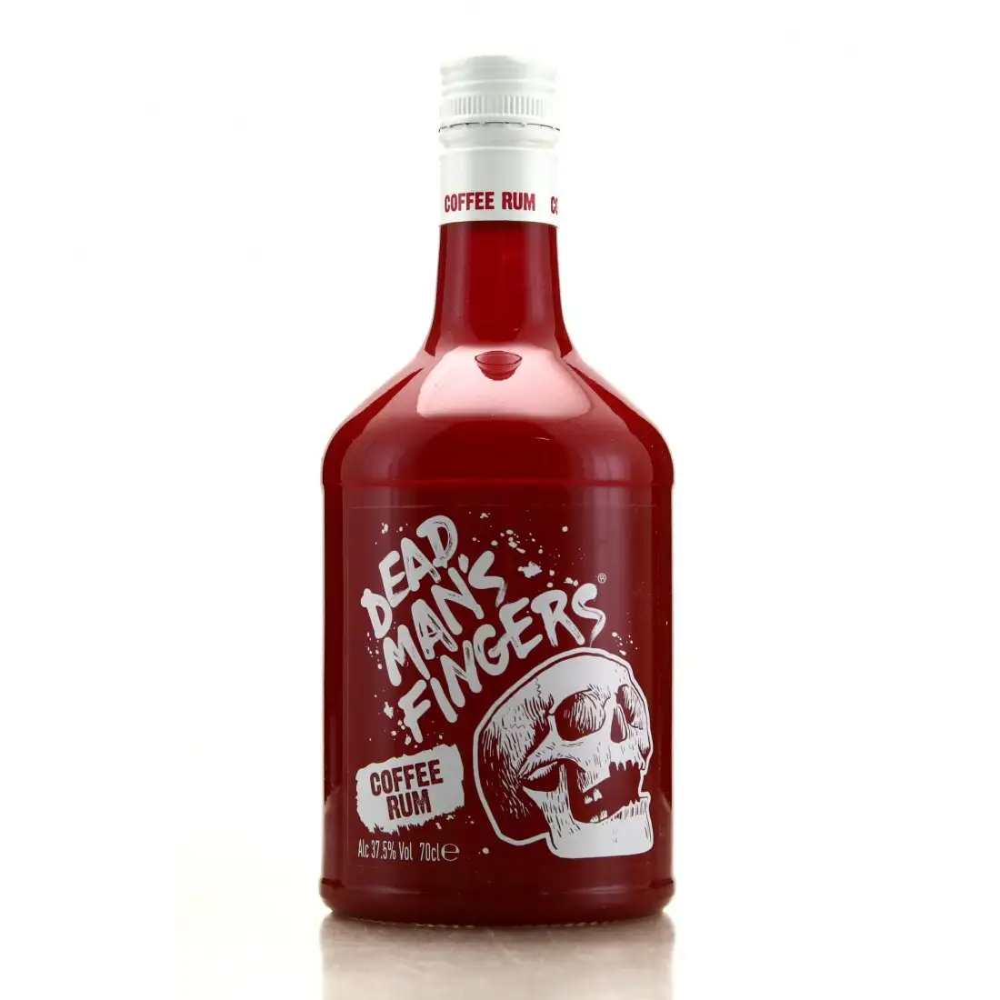 Image of the front of the bottle of the rum Dead Man’s Fingers Coffee Rum