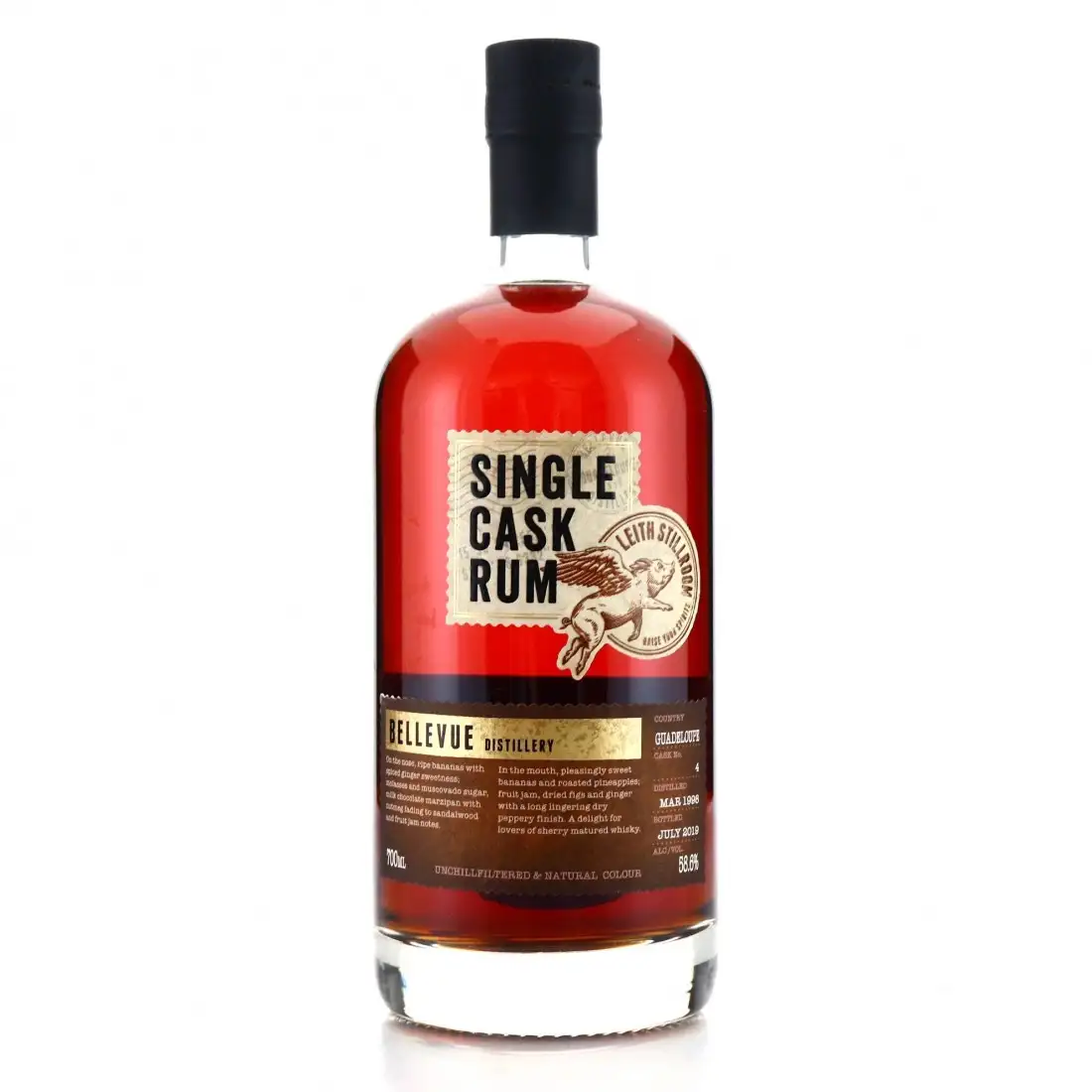 Image of the front of the bottle of the rum Leith Stillroom Single Cask Rum