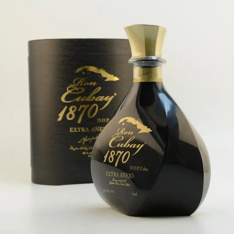 Image of the front of the bottle of the rum Ron Cubay 1870 Extra Añejo