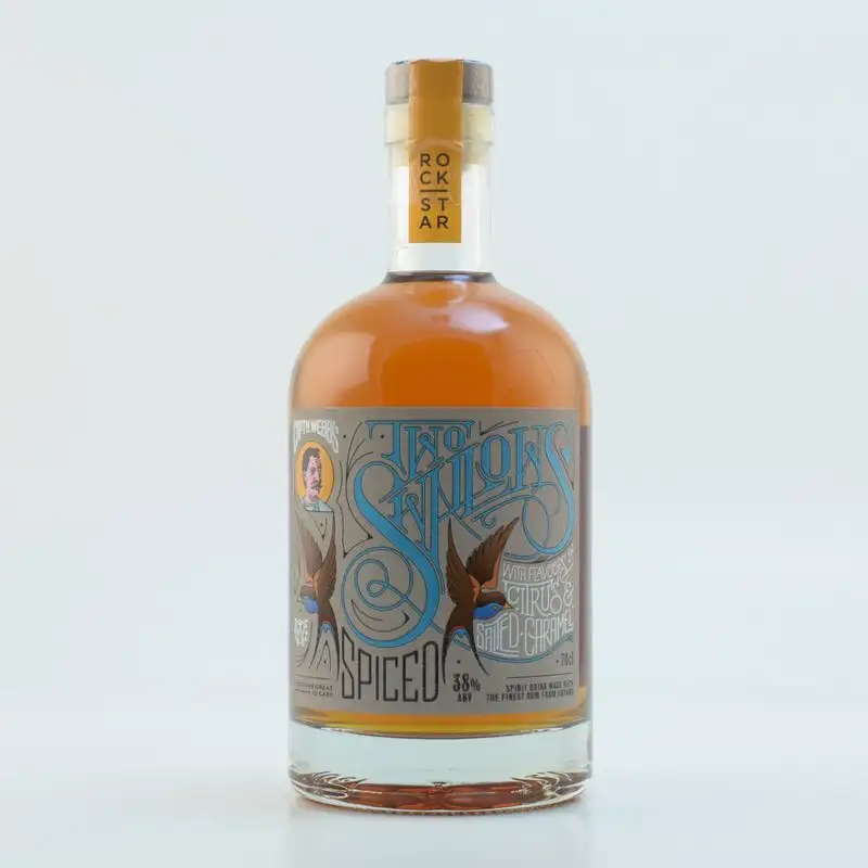 Image of the front of the bottle of the rum Two Swallows Citrus Rum Diamond distillery