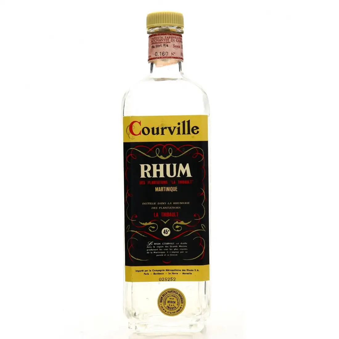 Image of the front of the bottle of the rumCourville Blanc