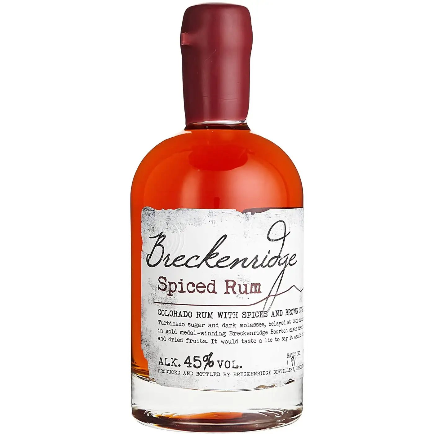 Image of the front of the bottle of the rum Breckenridge Spiced Rum