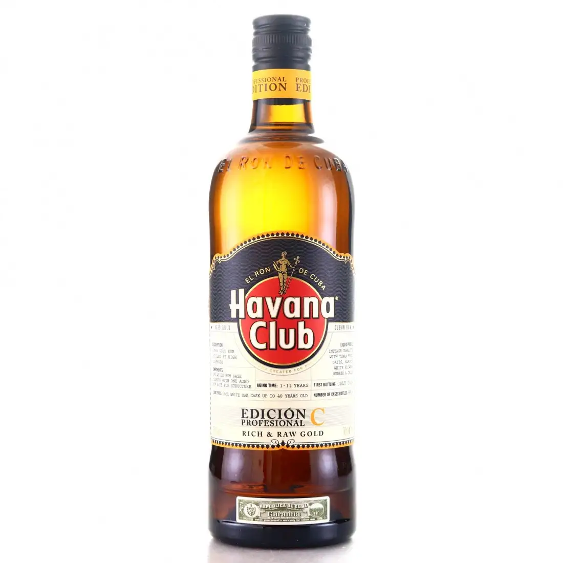 Image of the front of the bottle of the rumEdición Profesional C