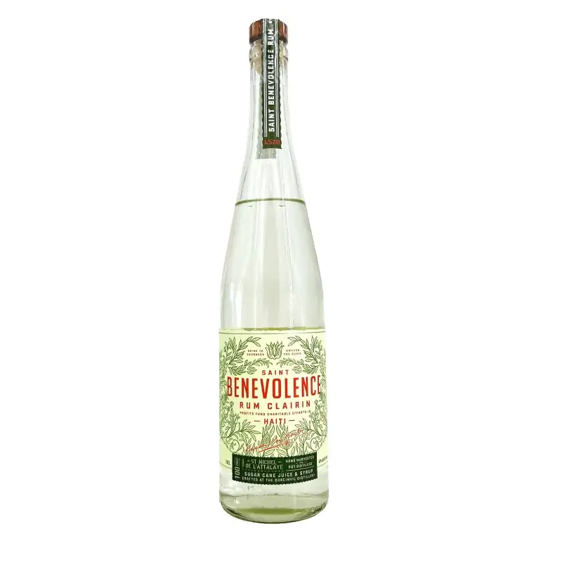 Image of the front of the bottle of the rumSaint Benevolence Clairin