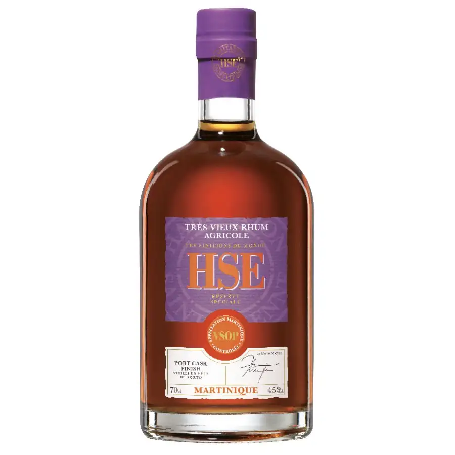 Image of the front of the bottle of the rum HSE VSOP - Port Cask Finish