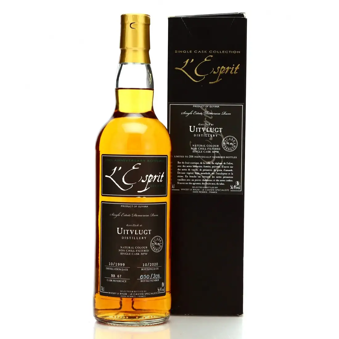 Image of the front of the bottle of the rum L‘Esprit