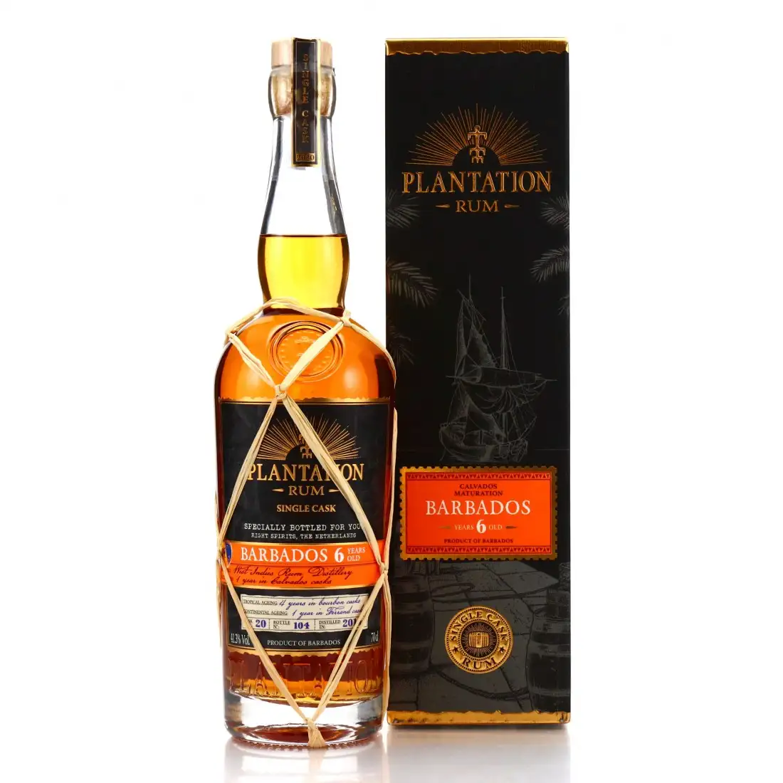 Image of the front of the bottle of the rum Plantation Calvados Maturation