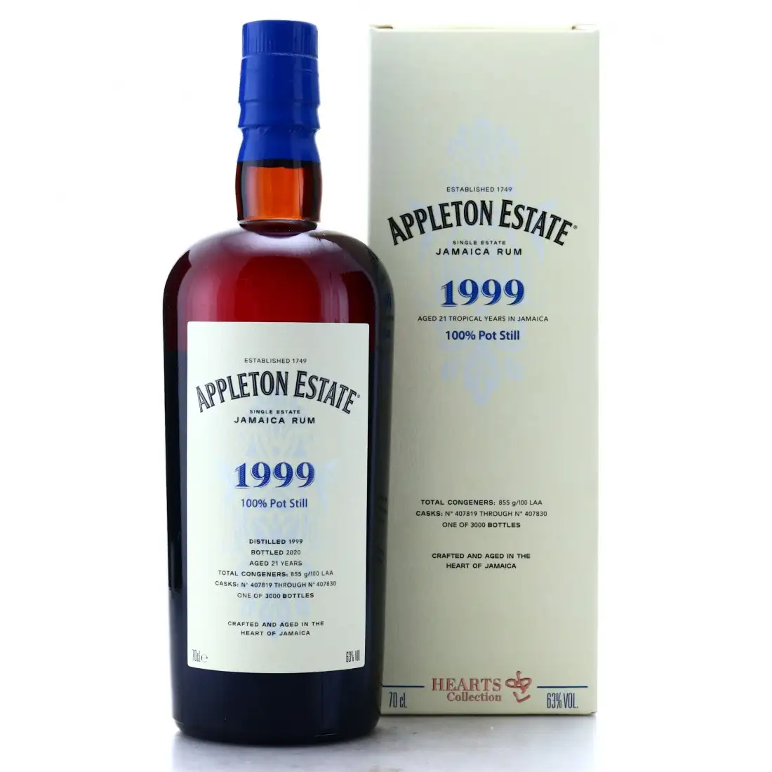Image of the front of the bottle of the rum Hearts Collection - 1999