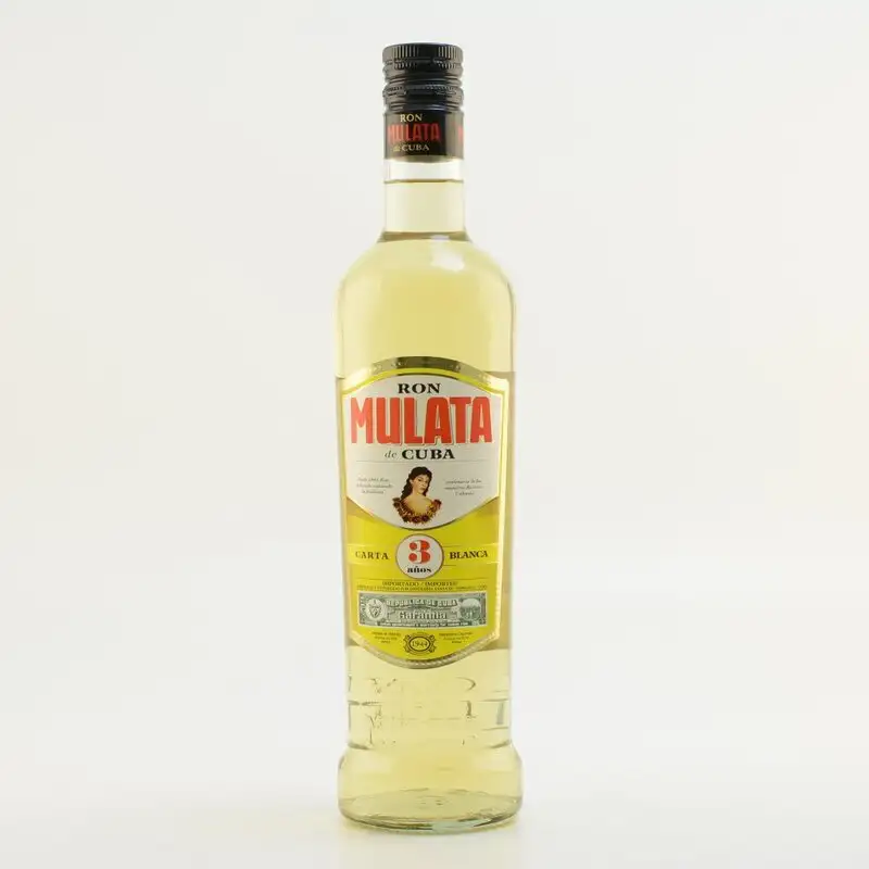 Image of the front of the bottle of the rum Mulata Carta Blanca 3 Años