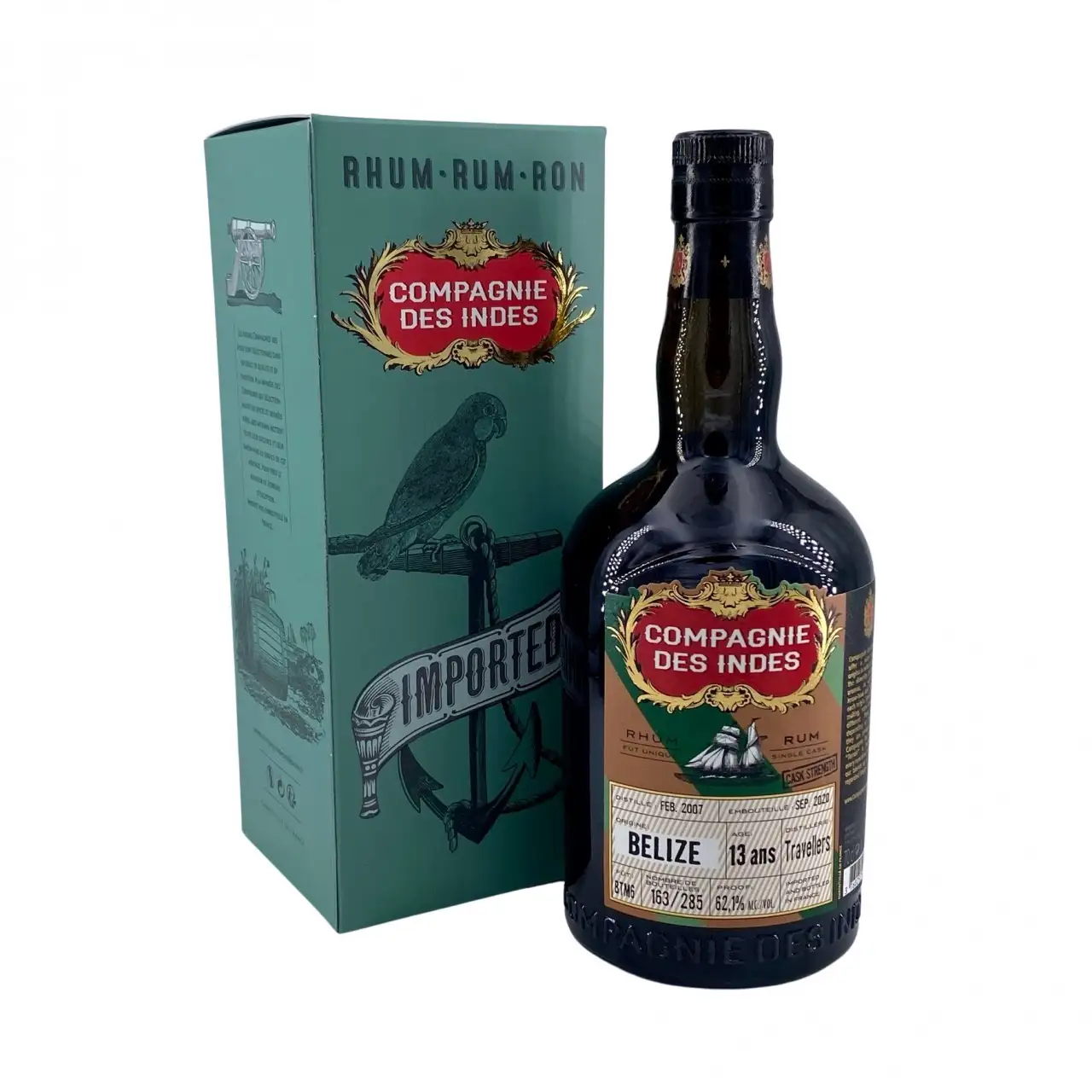 Image of the front of the bottle of the rum Belize