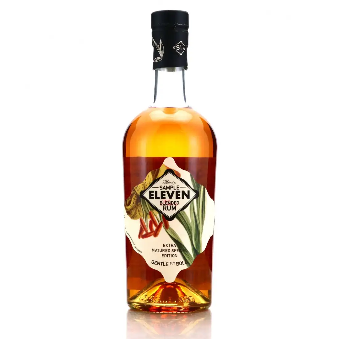Image of the front of the bottle of the rum Sample Eleven Extra Matured (Gentle but Bold)