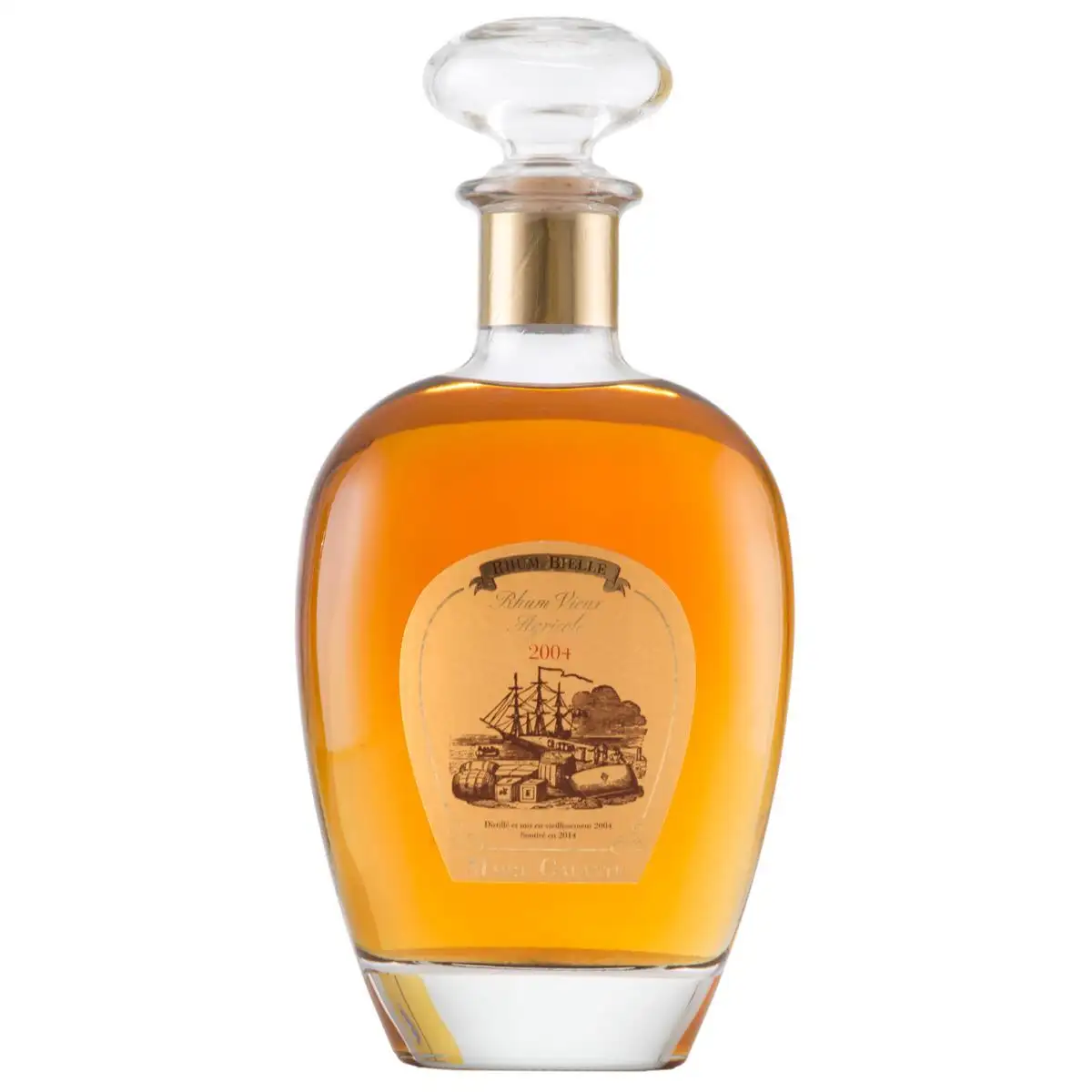 Image of the front of the bottle of the rum 2004