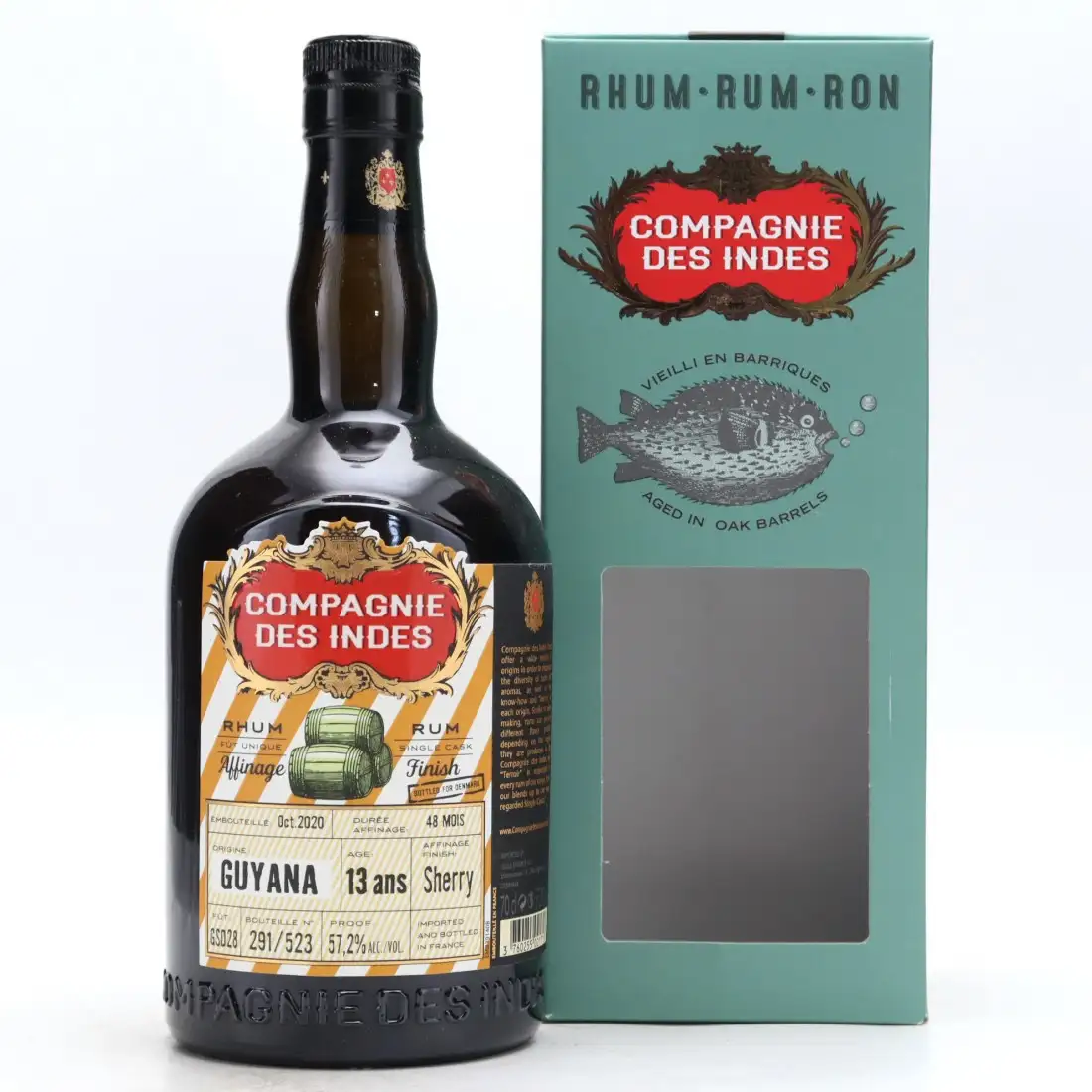Image of the front of the bottle of the rum Guyana Sherry Cask