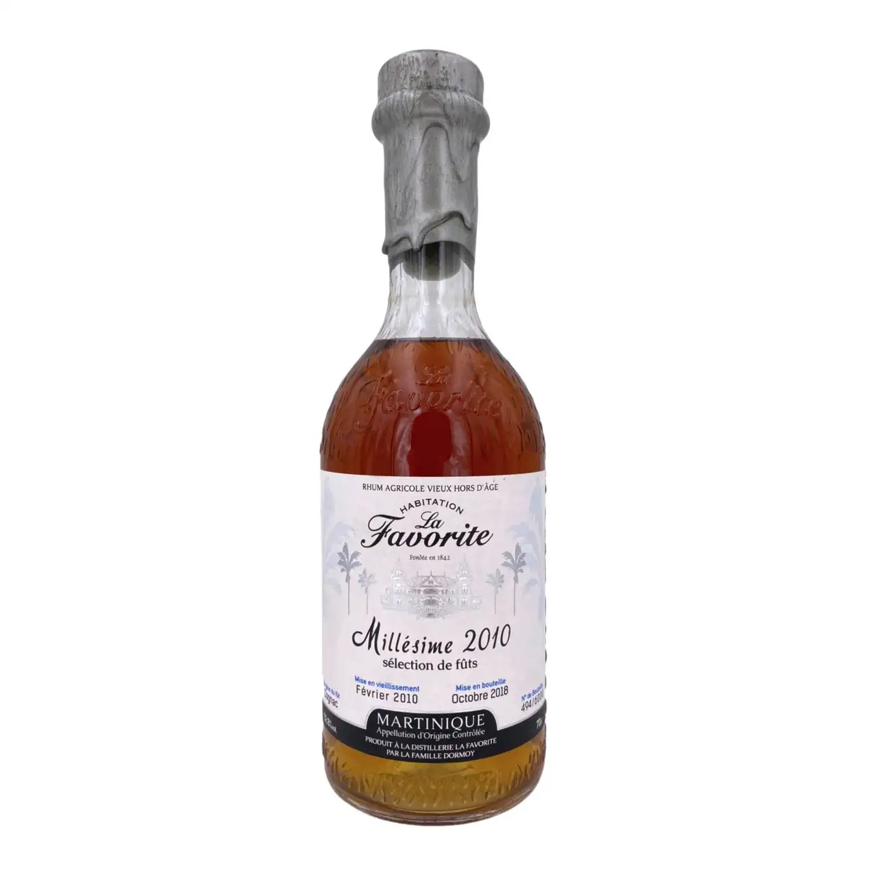 Image of the front of the bottle of the rum Millésime