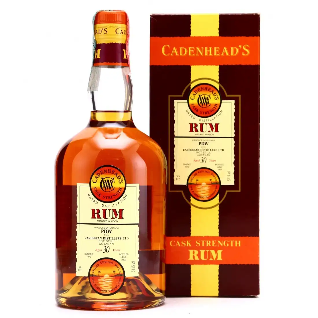 Image of the front of the bottle of the rumPDW