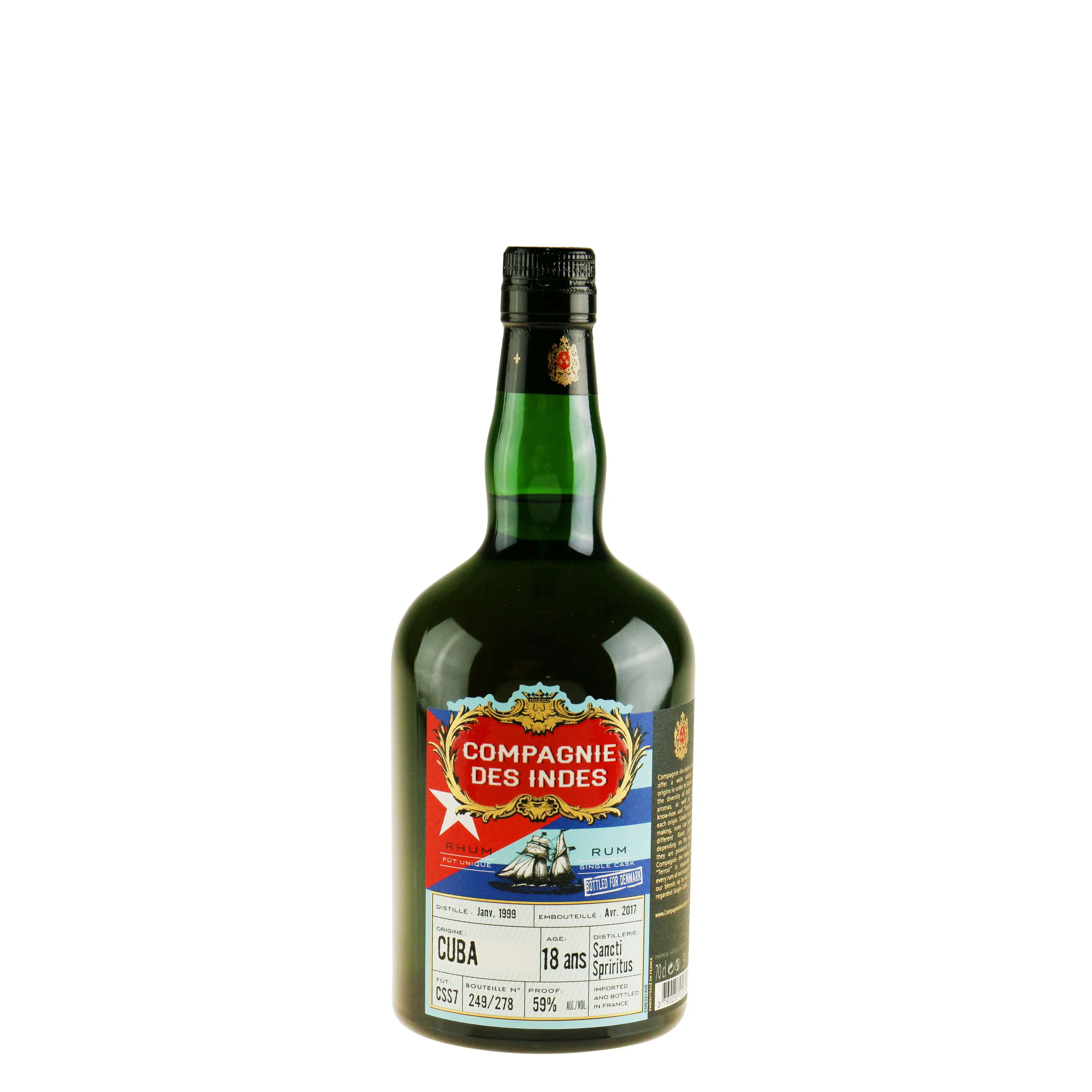 Bottle of CDI Sancti Spiritus Cuba (Bottled for Denmark)