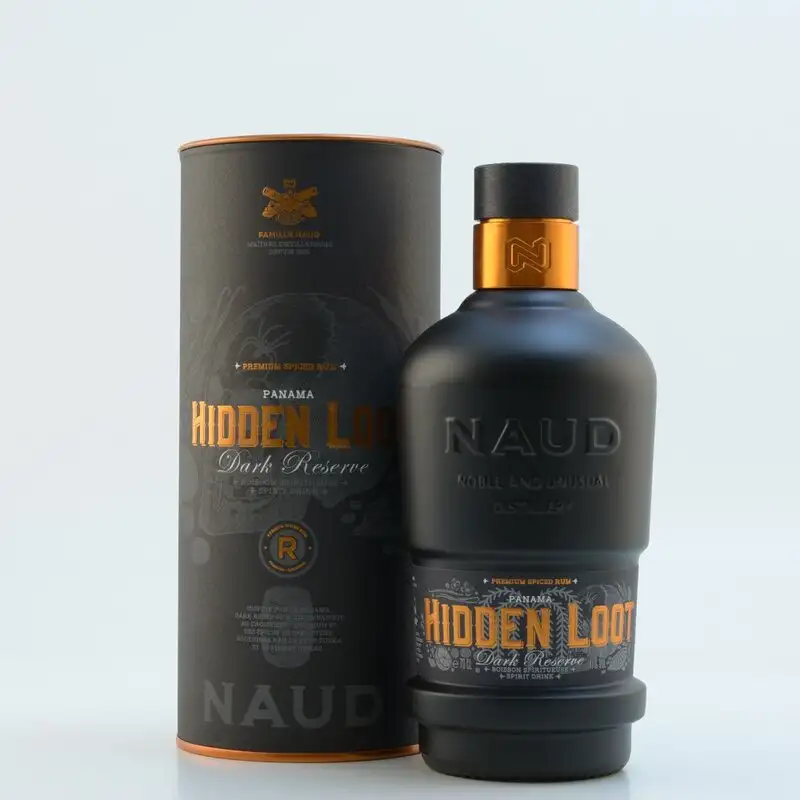 Image of the front of the bottle of the rum Hidden Loot Dark Reserve
