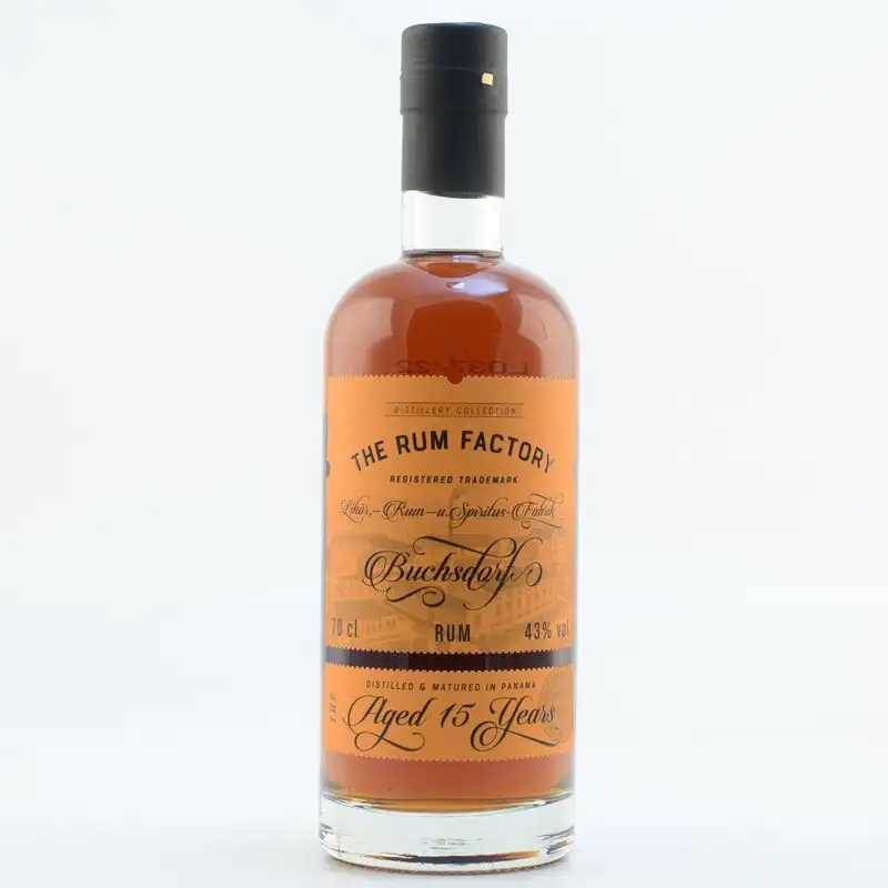 Image of the front of the bottle of the rum The Rum Factory