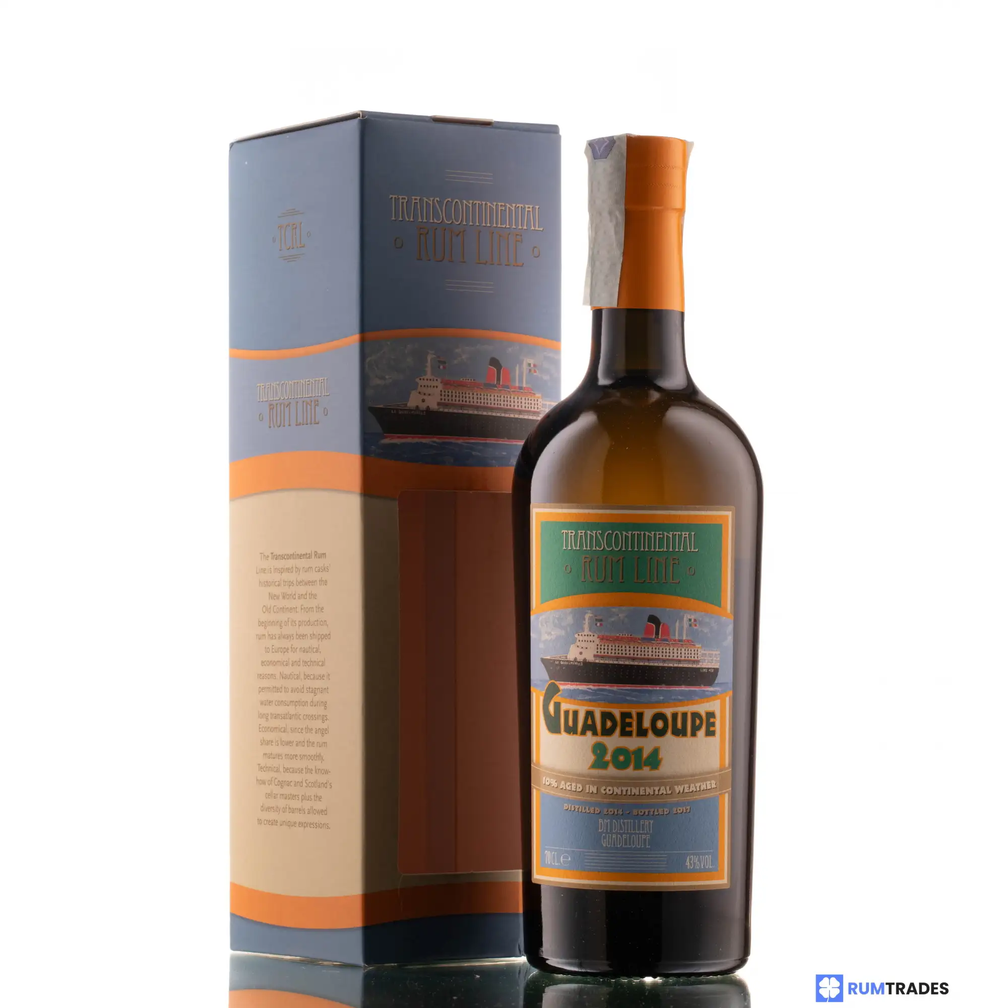 Image of the front of the bottle of the rum Guadeloupe