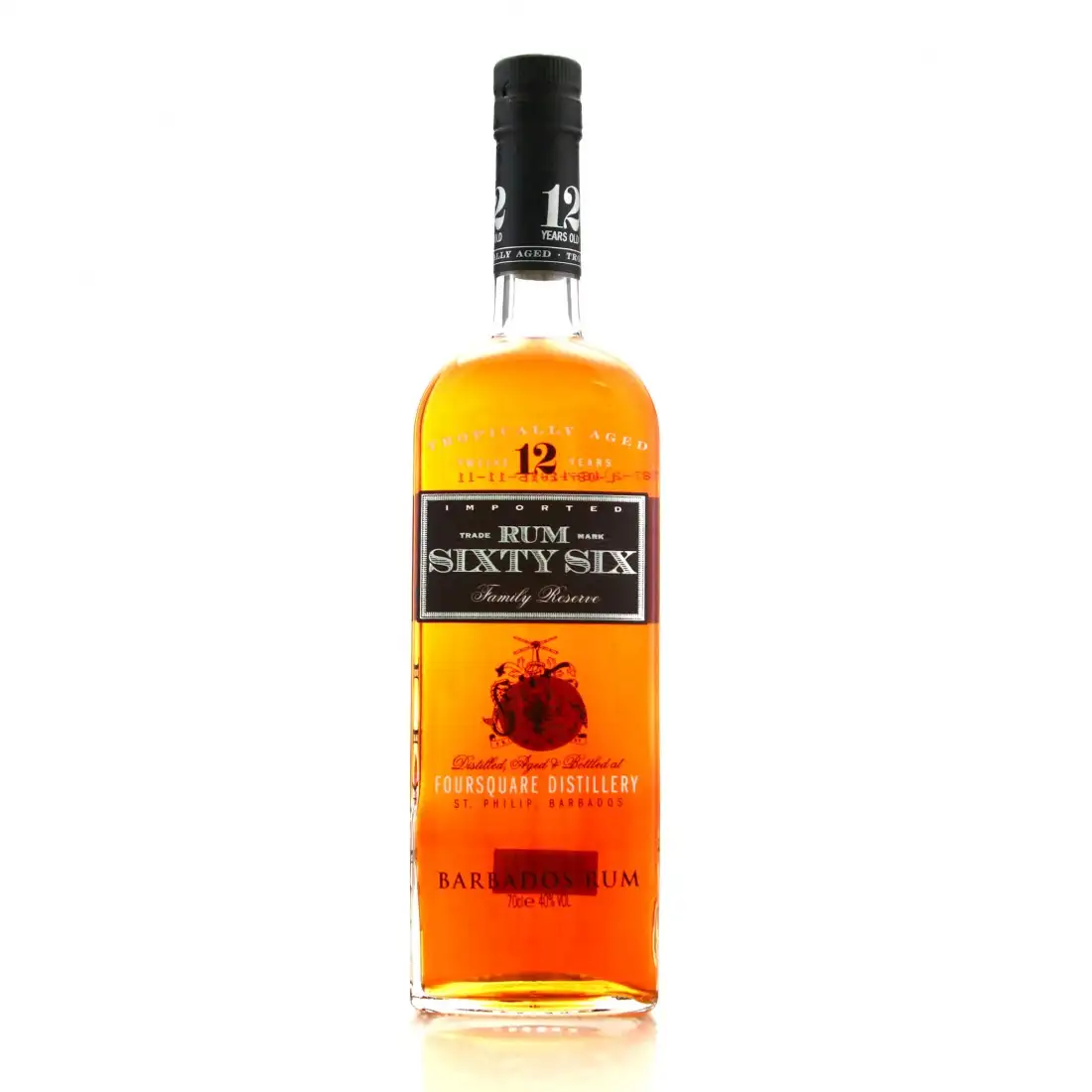 Image of the front of the bottle of the rum Sixty Six Family Reserve