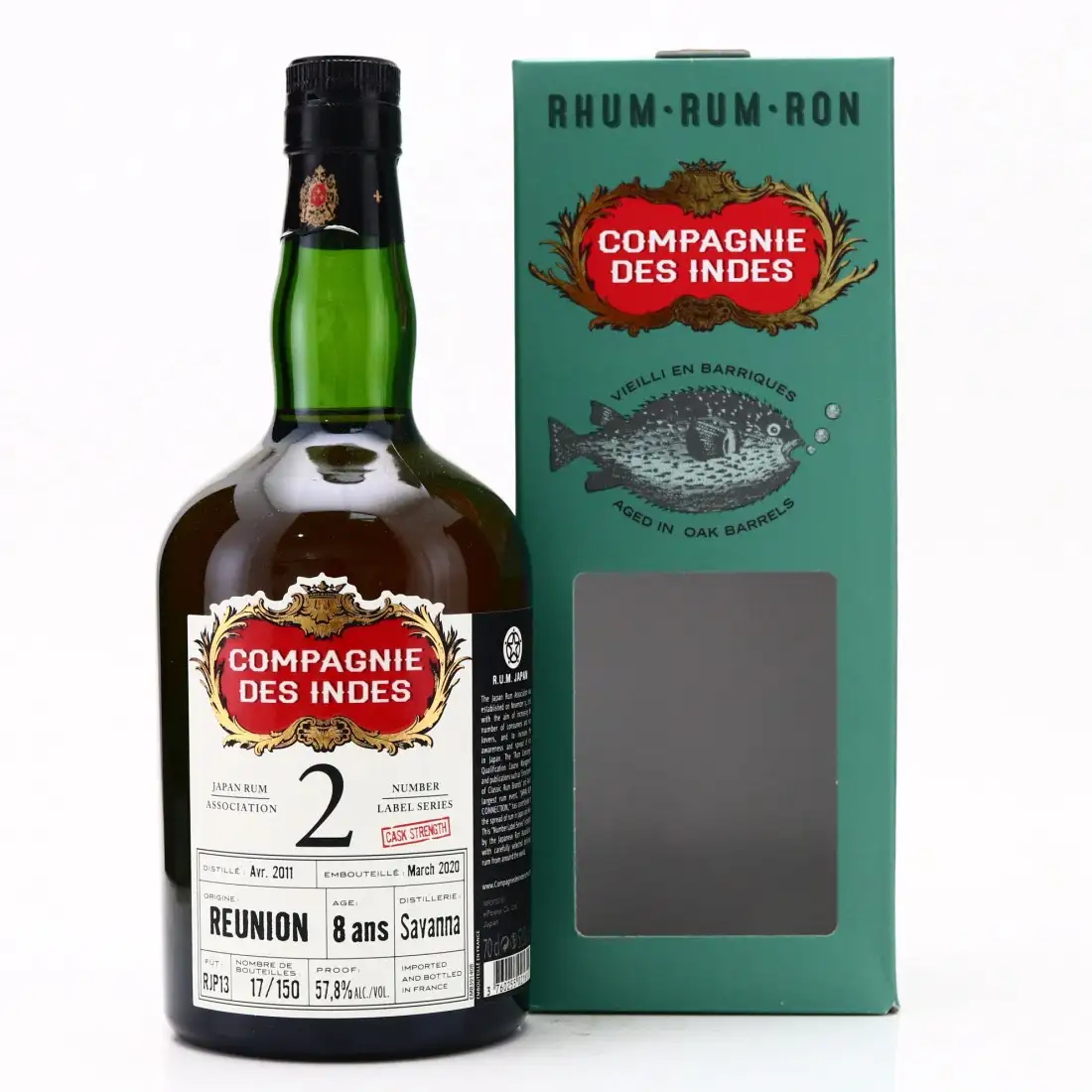 Image of the front of the bottle of the rum Japan Rum Association Number 2 Label Series