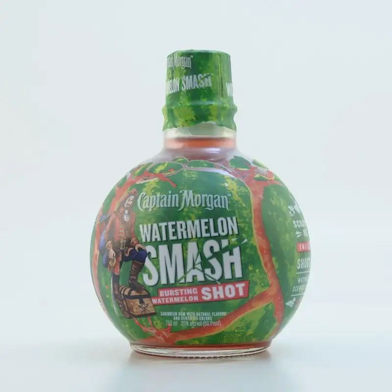 Image of the front of the bottle of the rum Captain Morgan Watermelon Smash