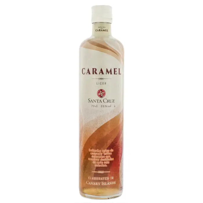 Image of the front of the bottle of the rumRon Santa Cruz Caramelo