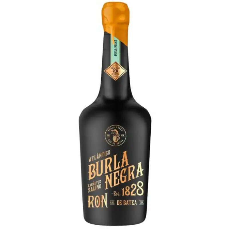 Image of the front of the bottle of the rum Burla Negra Ron
