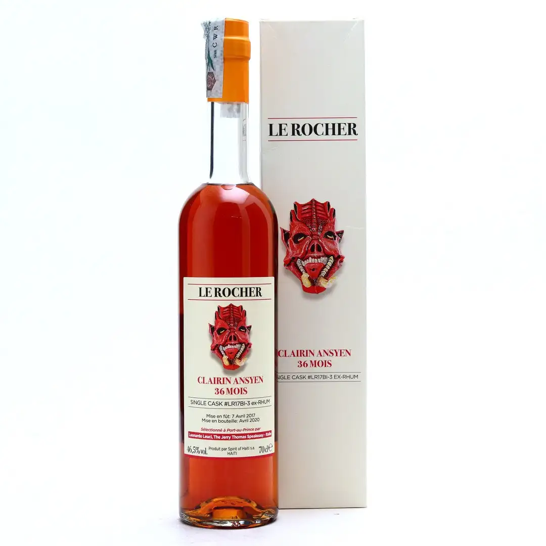 Image of the front of the bottle of the rum Clairin Ansyen 36 mois