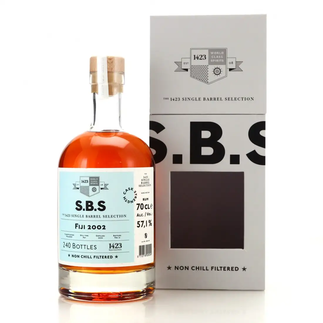 Image of the front of the bottle of the rumS.B.S Fiji