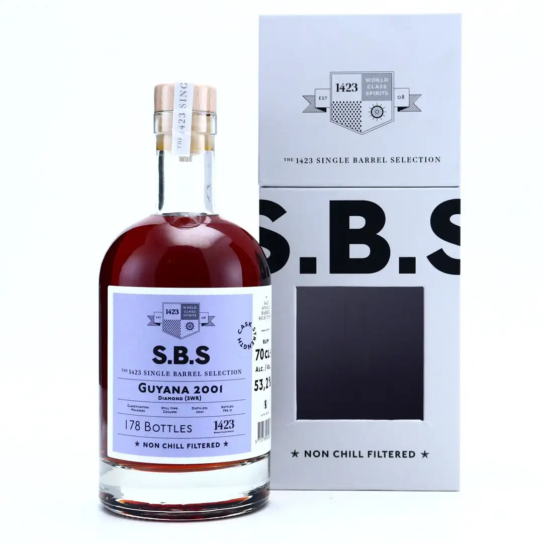 Image of the front of the bottle of the rum S.B.S Guyana SWR