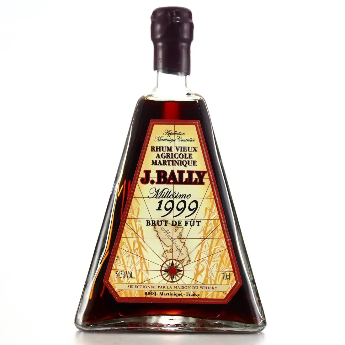 Image of the front of the bottle of the rum J. Bally Millésime 1999 LMDW