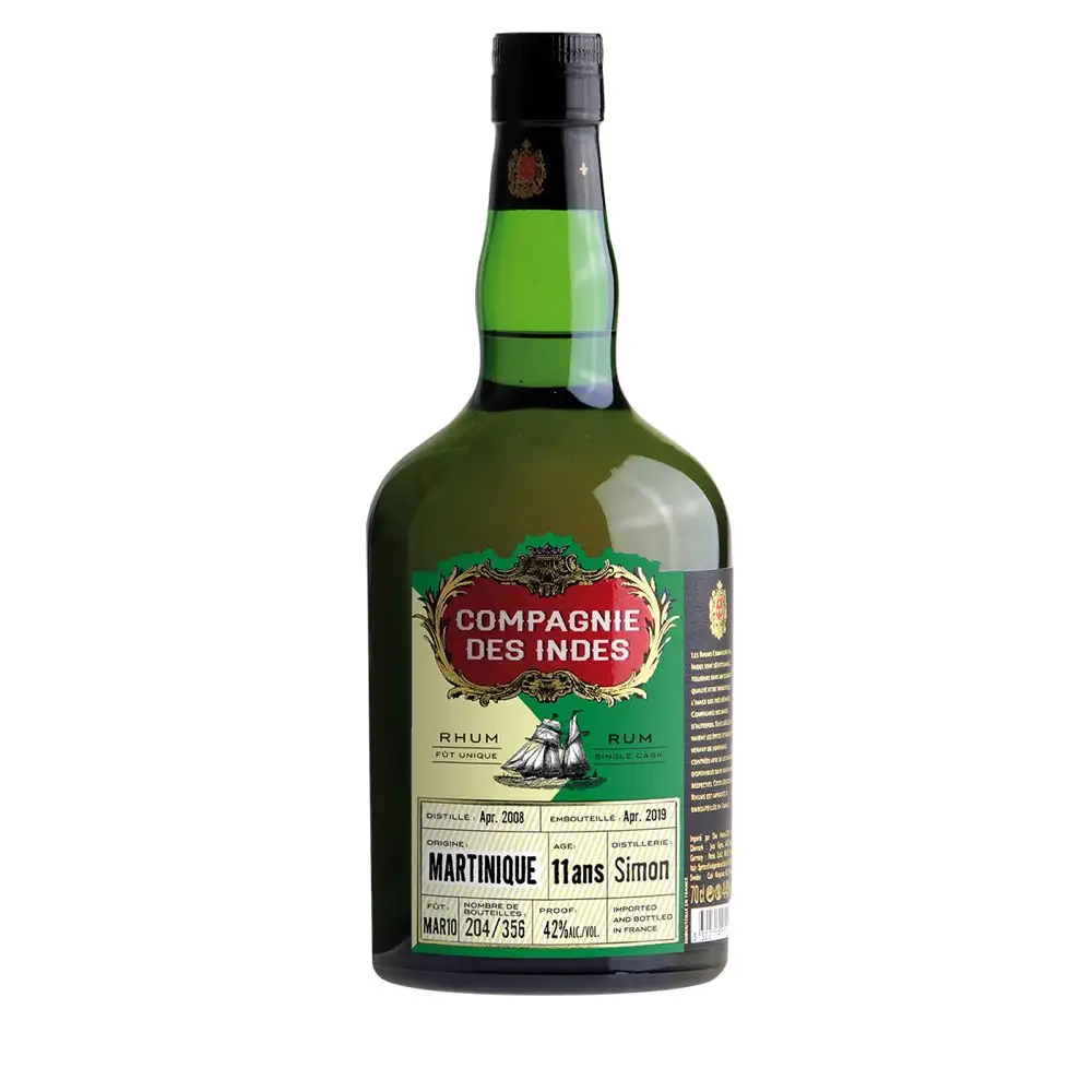 Image of the front of the bottle of the rum Martinique