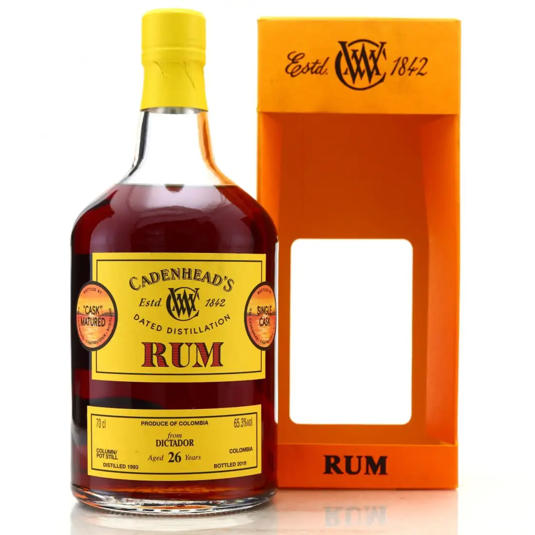 Image of the front of the bottle of the rum Dictador