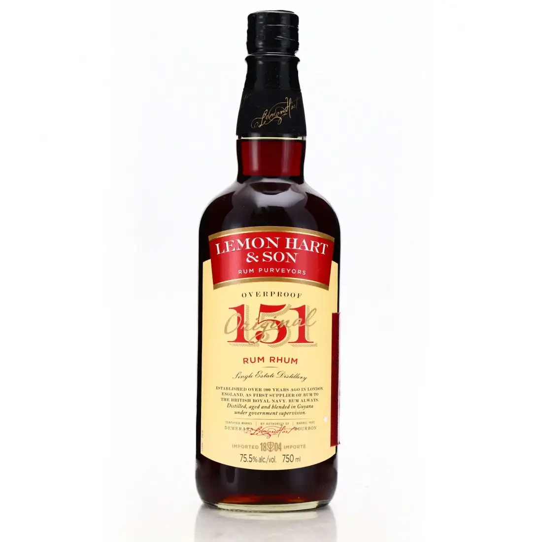 Image of the front of the bottle of the rum Rum Rhum 151 Proof US Import