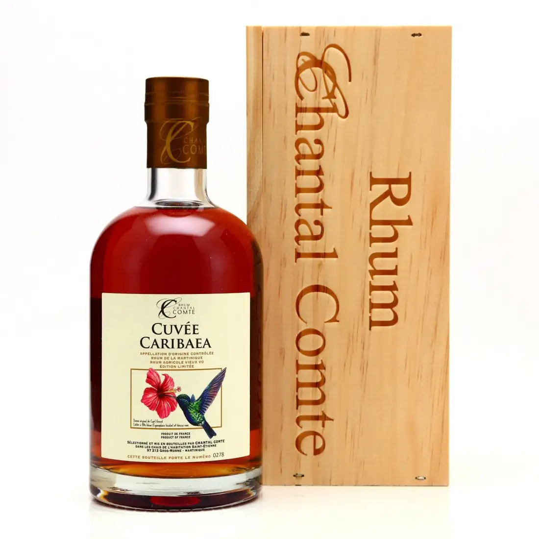 Image of the front of the bottle of the rum HSE Cuvée Caribaea Rhum Vieux Agricole VO